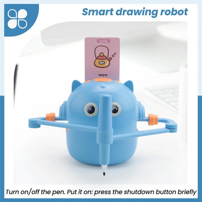 B17CC New Children'S Interactive Education Painting Robot -Montessori Learning Toys, with 100 Words Cards, Voice Interaction